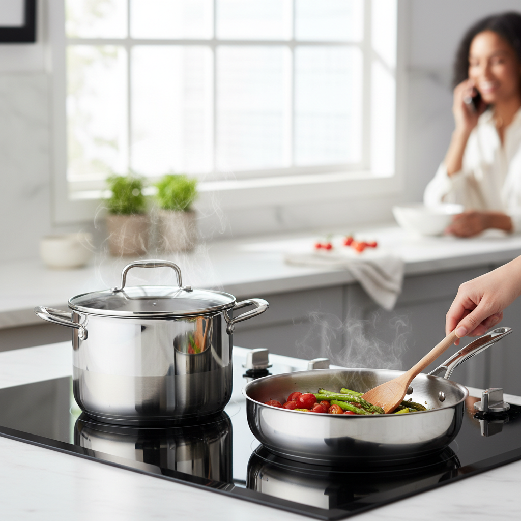 Cookware in Use on Stovetop